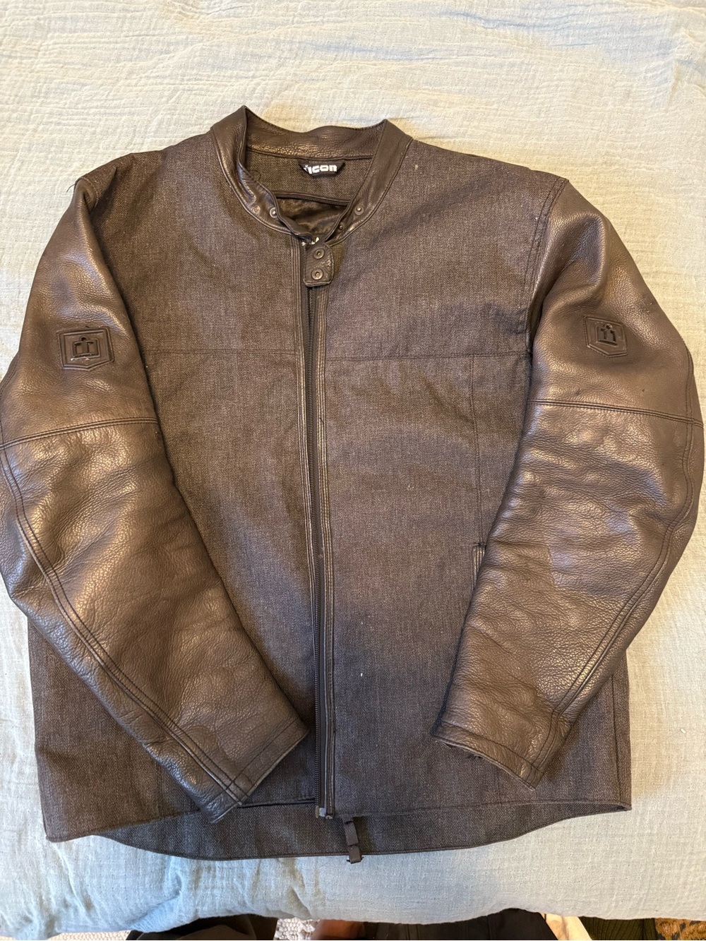 Icon Men's Black Leather Motorcycle Jacket